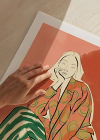 Artistic design with playful patterns and bold colors.-9
