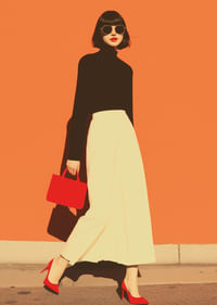 Beauté élégante dans l'élégance rouge et beige.-3