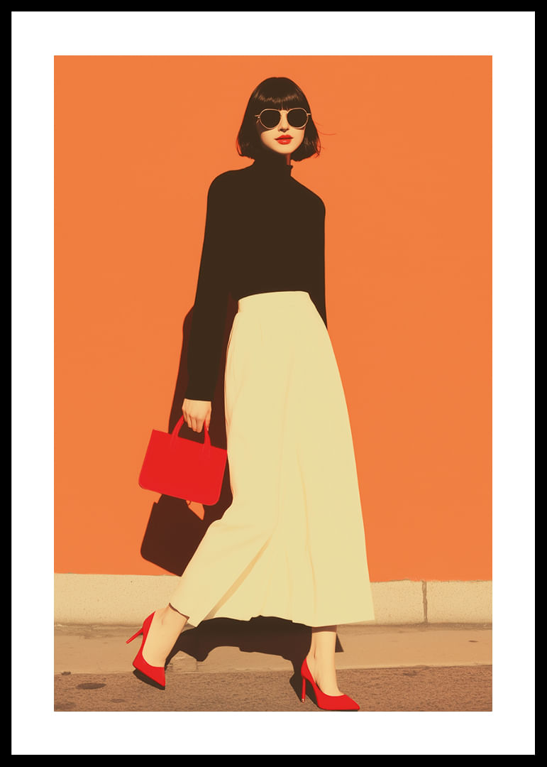 Beauté élégante dans l'élégance rouge et beige.-12