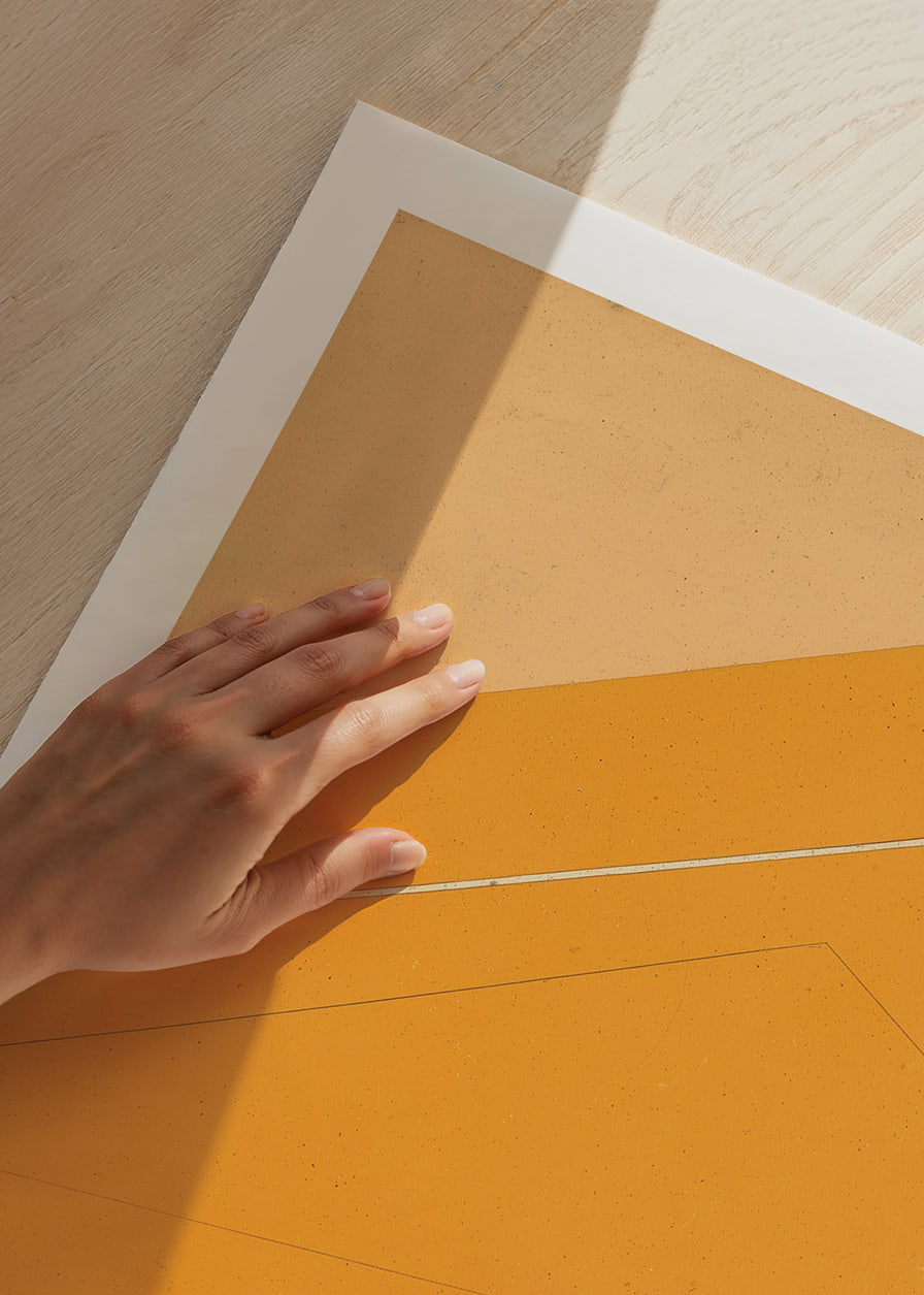 Warm and stylish poster with geometric shapes.-12