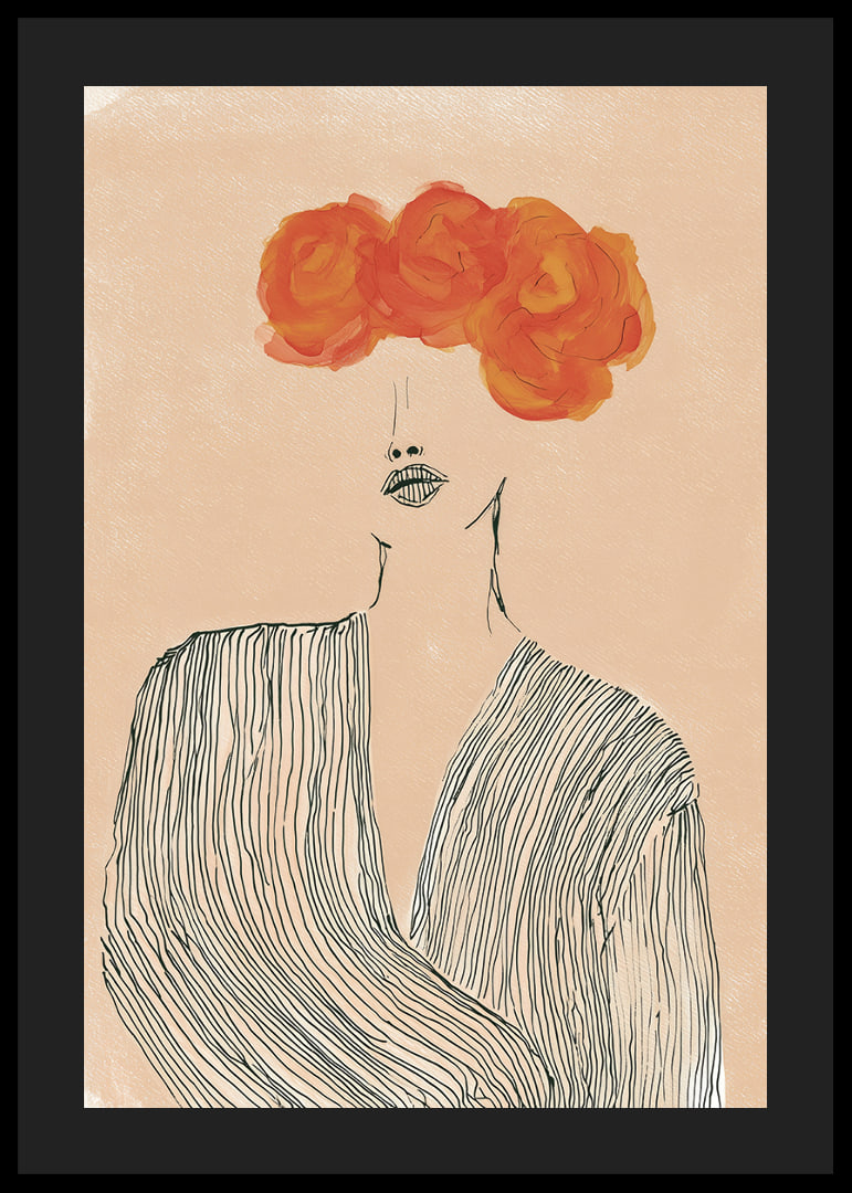 Elegant lines meet vibrant flowers in this artistic poster.-12