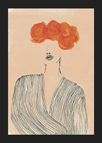 Elegant lines meet vibrant flowers in this artistic poster.-5