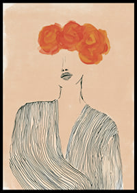 Elegant lines meet vibrant flowers in this artistic poster.-6