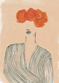 Elegant lines meet vibrant flowers in this artistic poster.-7