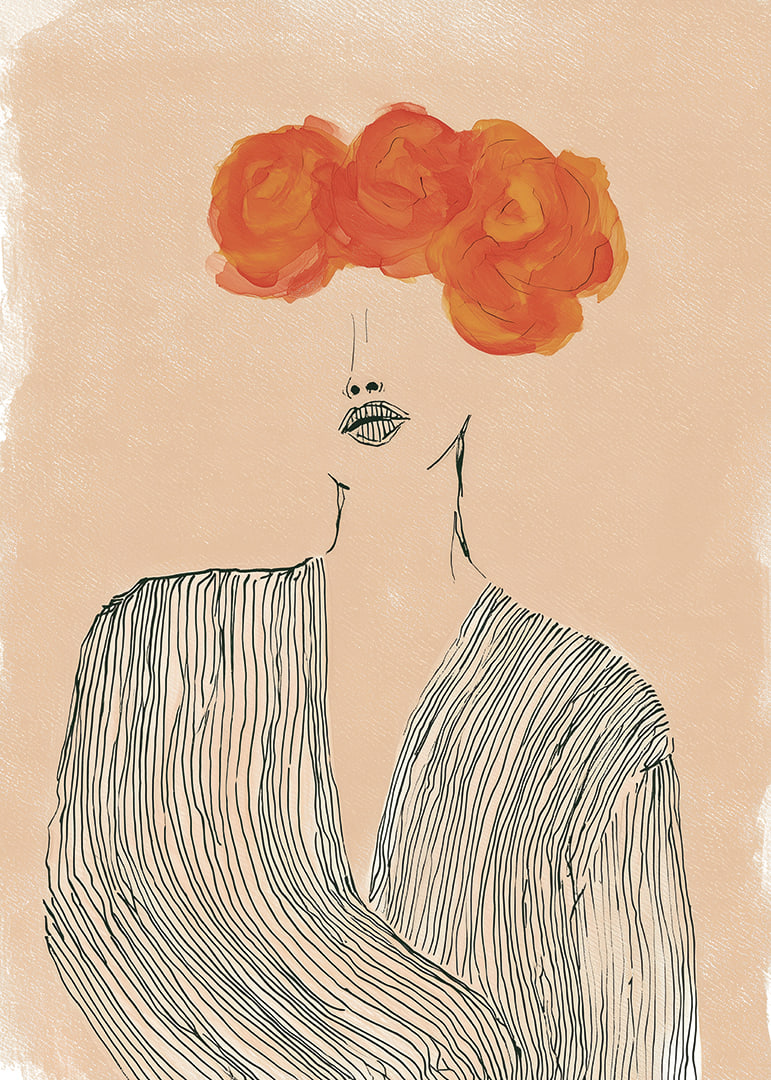 Elegant lines meet vibrant flowers in this artistic poster.-12