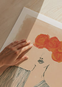 Elegant lines meet vibrant flowers in this artistic poster.-9