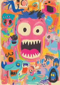 Colorful explosion of emotions and expressions.-1