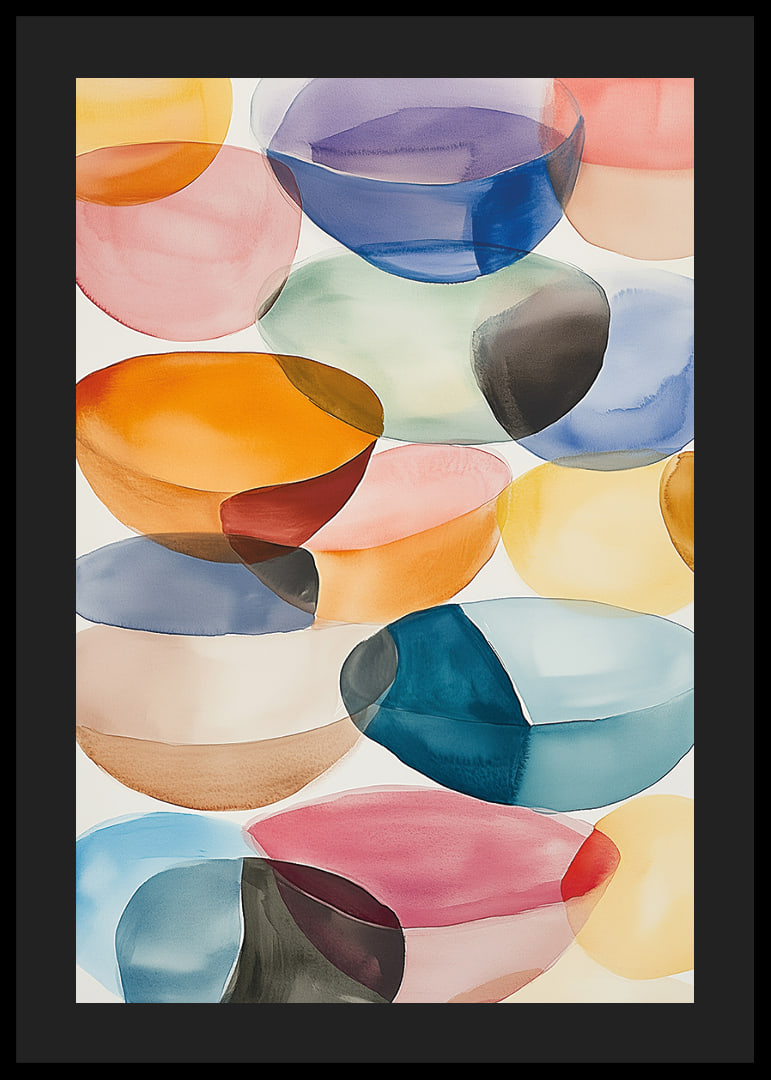 Colorful, floating shapes spread harmony and joy.-12
