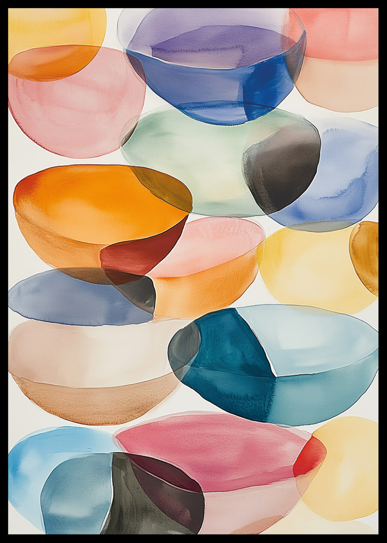 Colorful, floating shapes spread harmony and joy.-12