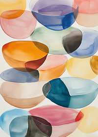 Colorful, floating shapes spread harmony and joy.-7