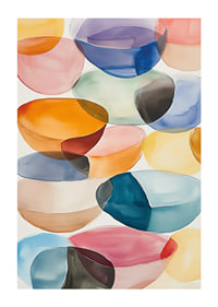 Colorful, floating shapes spread harmony and joy.-1