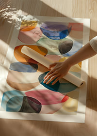 Colorful, floating shapes spread harmony and joy.-8