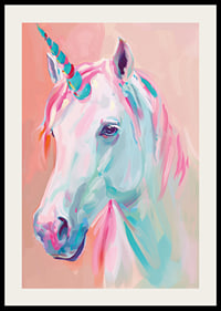 A unicorn in pastel tones spreads magical beauty.-2