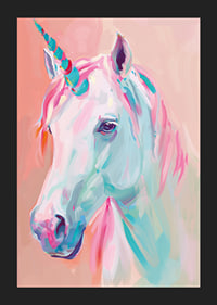 A unicorn in pastel tones spreads magical beauty.-5