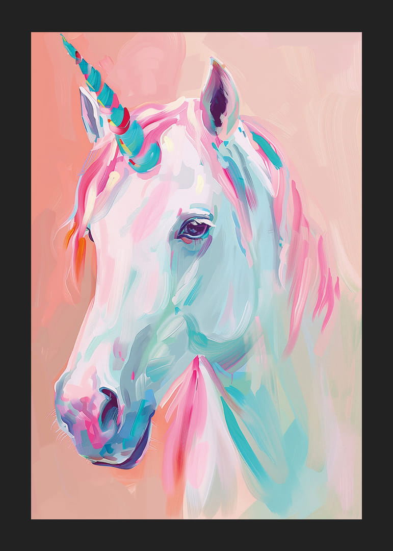 Pastellisävyinen yksisarvinen levittää maagista kauneutta.-12