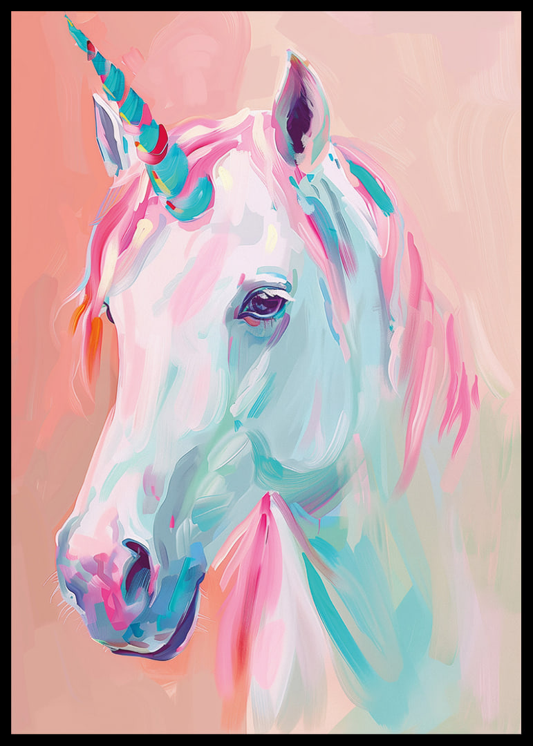 A unicorn in pastel tones spreads magical beauty.-12