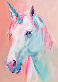 A unicorn in pastel tones spreads magical beauty.-7