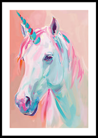 A unicorn in pastel tones spreads magical beauty.-0