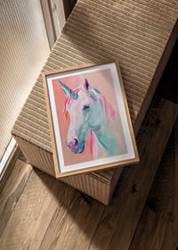 A unicorn in pastel tones spreads magical beauty.-8