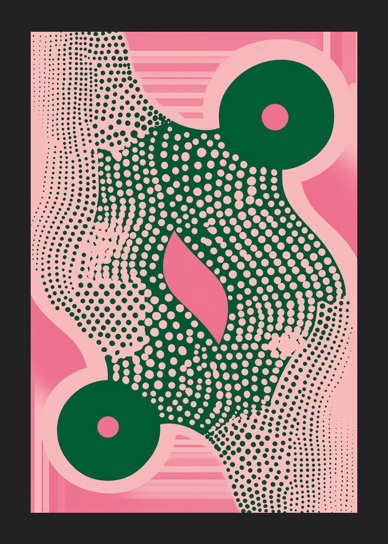 En färgsprakande poster med livfulla rörelser och djärva kontraster.-12
