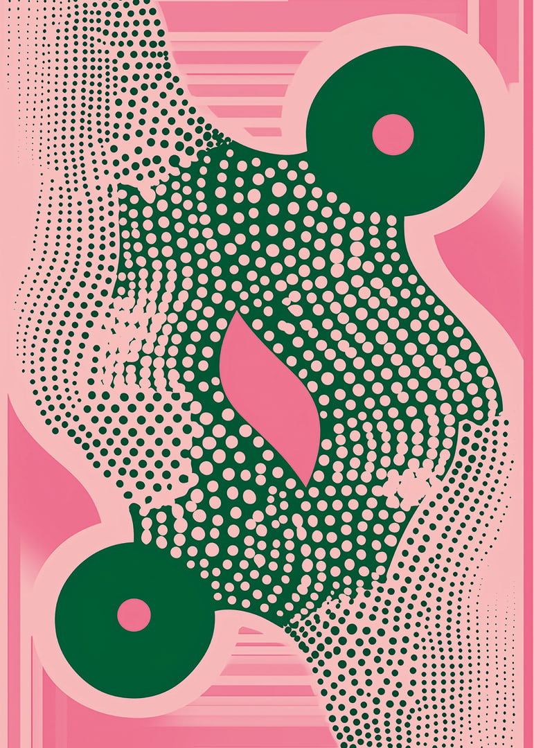 En färgsprakande poster med livfulla rörelser och djärva kontraster.-12