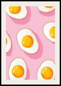 Egg i solmønster på rosa bakgrunn gir en leken følelse.-2