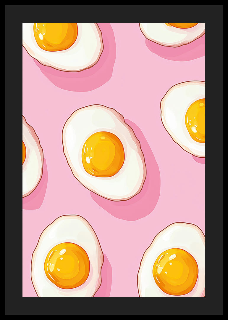 Egg i solmønster på rosa bakgrunn gir en leken følelse.-12