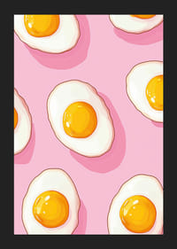 Egg i solmønster på rosa bakgrunn gir en leken følelse.-5