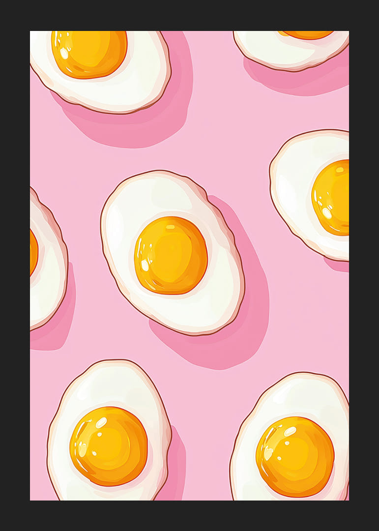 Egg i solmønster på rosa bakgrunn gir en leken følelse.-12