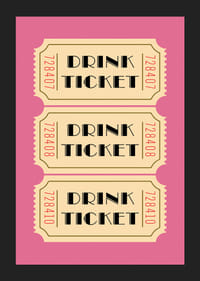 Tre elegante drinkbilletter på en lyserød baggrund.-5