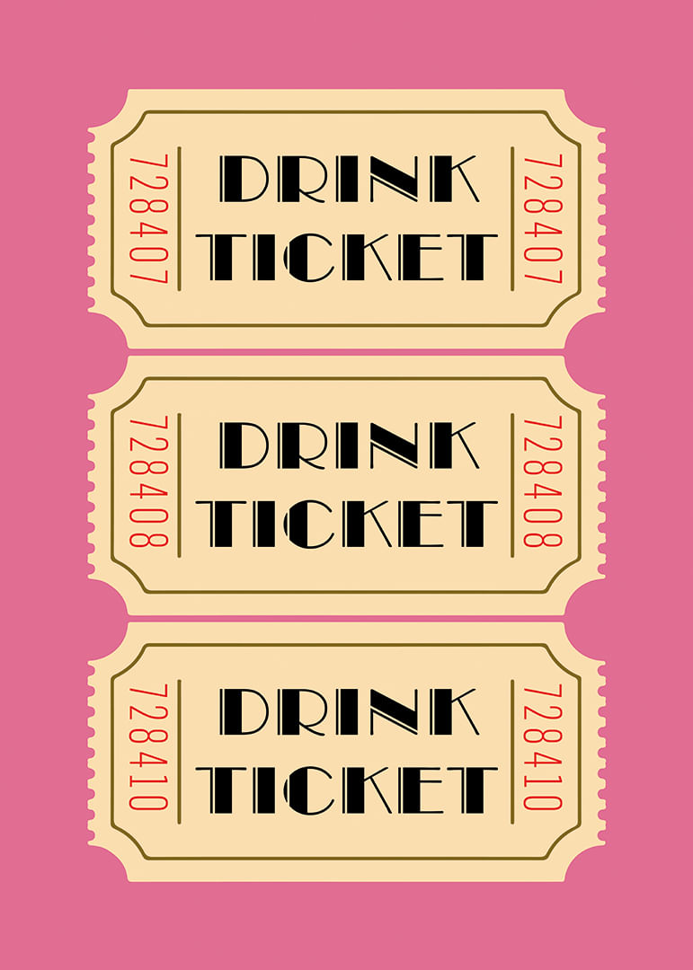Drie elegante drankbonnetjes op een roze achtergrond.-12