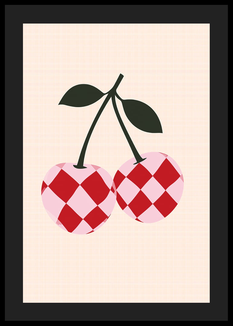 Rotaļīgs ģeometrisks ķiršu motīvs ar vintage noskaņu.-12