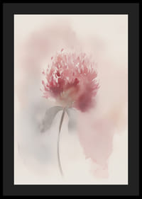 En mjuk akvarell av en rosa blomma skapar lugn och skönhet.-4