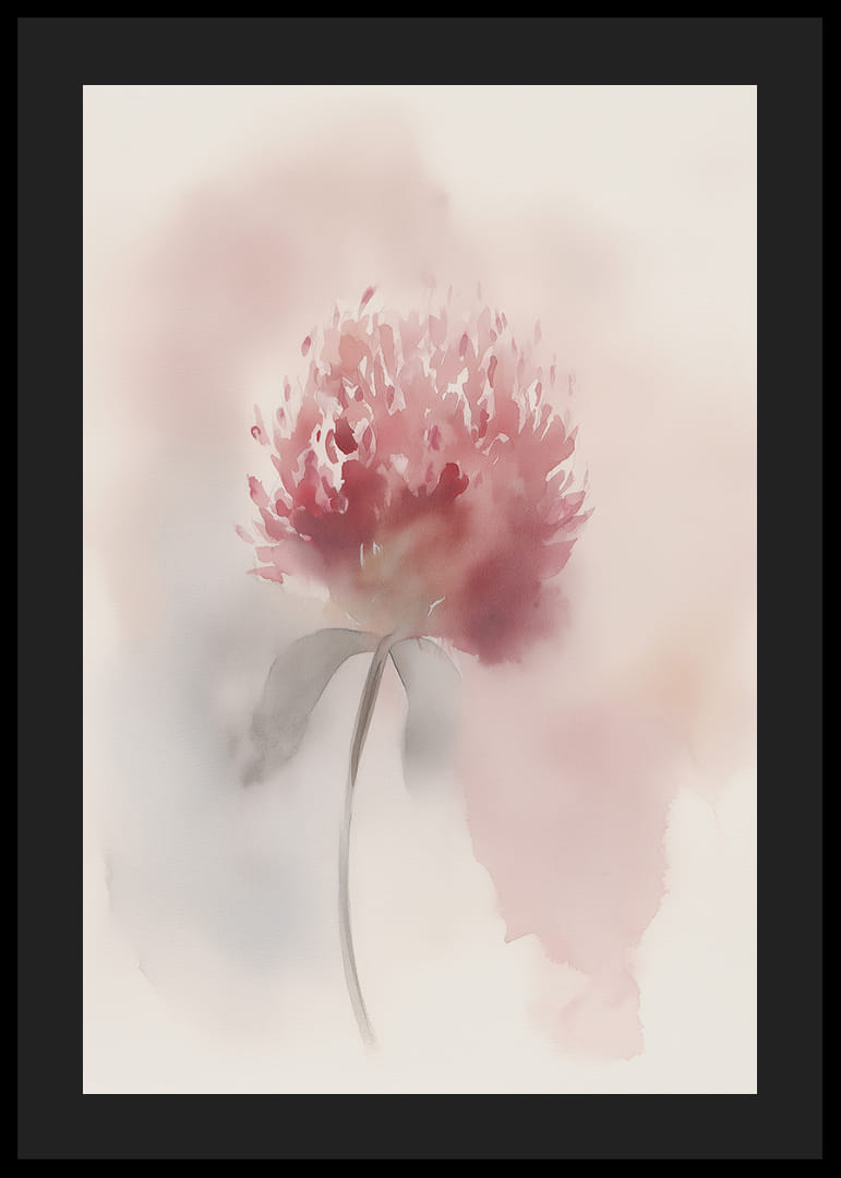 En mjuk akvarell av en rosa blomma skapar lugn och skönhet.-12