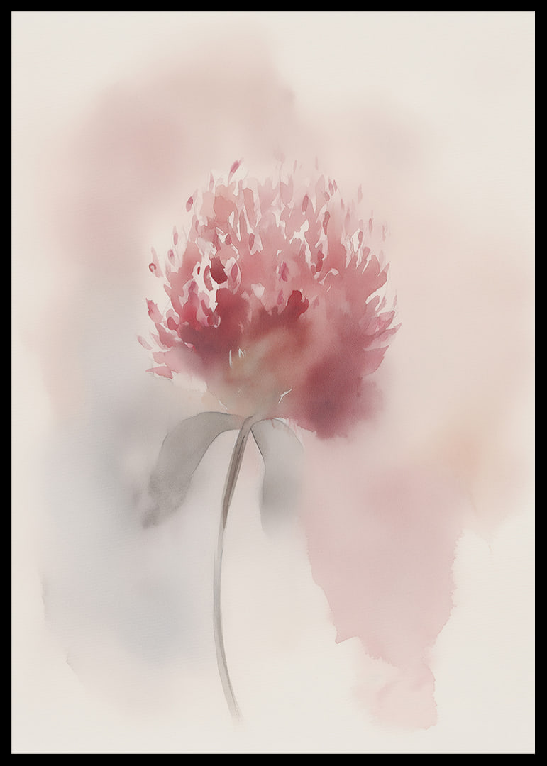 A soft watercolor of a pink flower creates calm and beauty.-12