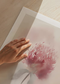 A soft watercolor of a pink flower creates calm and beauty.-9