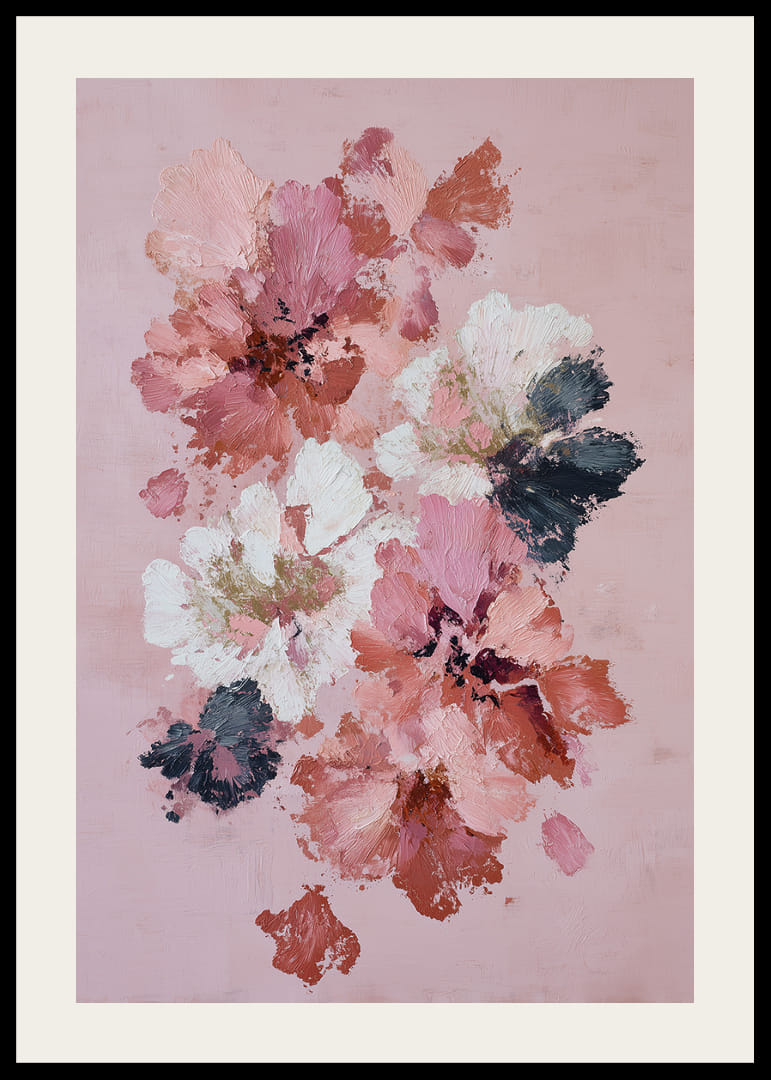 Zachte bloemen in warme tinten roze en wit.-12