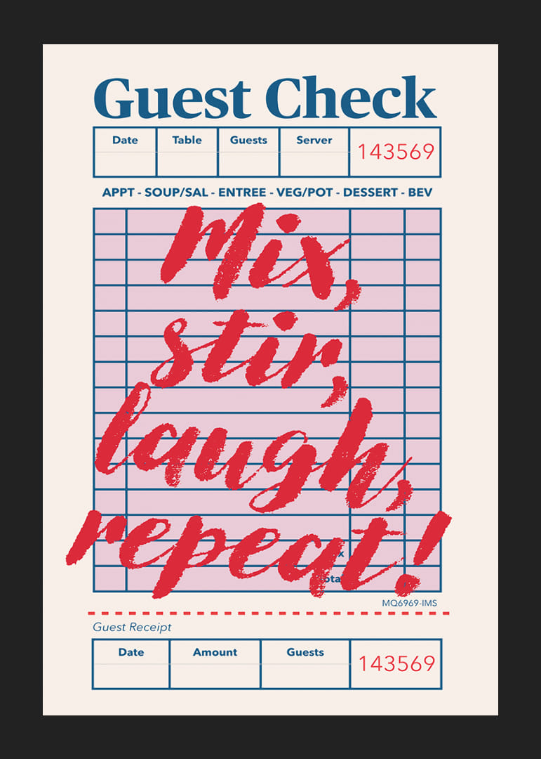 Energisk text på en modern och lekfull köksposter.-12