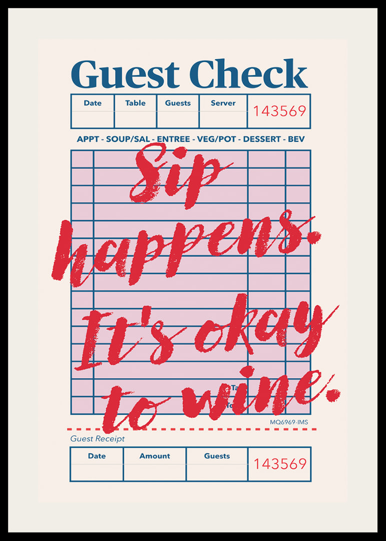 Playful poster with a charming message about wine.-12