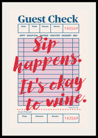 Lekfull poster med ett charmigt budskap om vin.-2