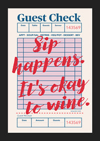 Playful poster with a charming message about wine.-5
