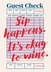 Playful poster with a charming message about wine.-7