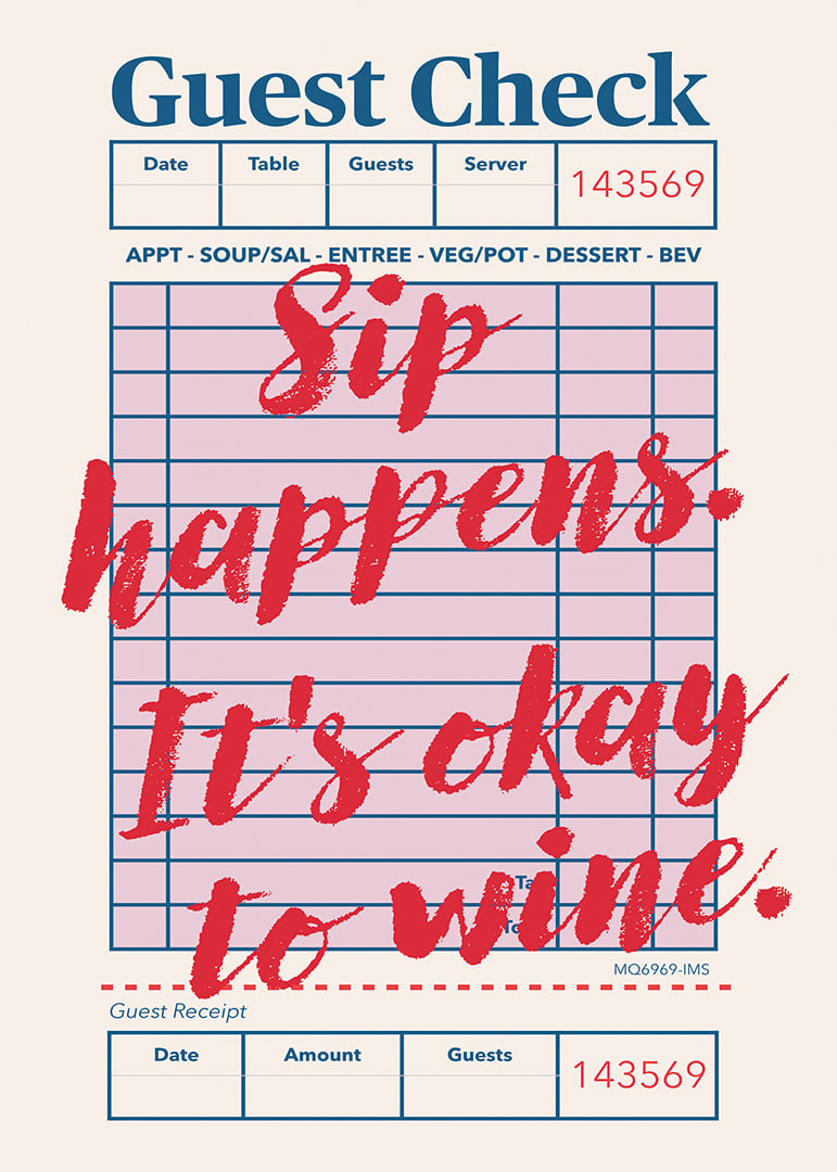 Playful poster with a charming message about wine.-12