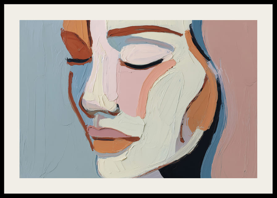 Mjuk elegans möter färgrik harmoni i en stillsam abstraktion.-12