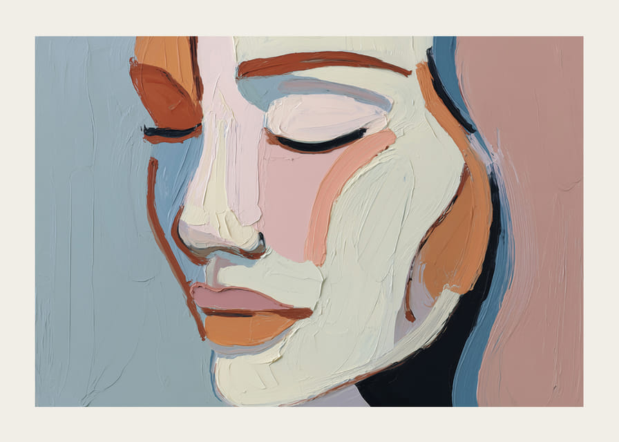 Mjuk elegans möter färgrik harmoni i en stillsam abstraktion.-12