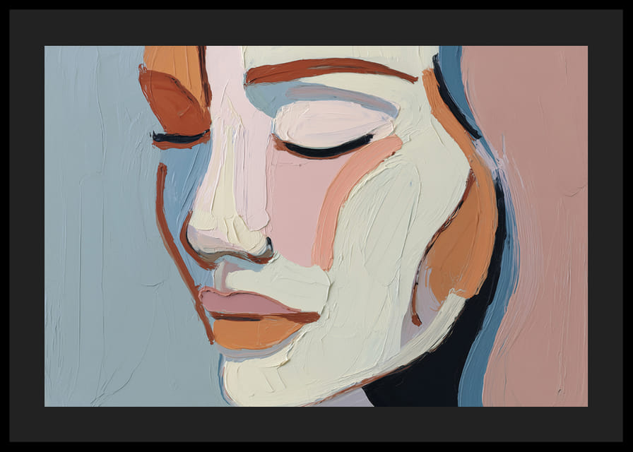 Mjuk elegans möter färgrik harmoni i en stillsam abstraktion.-12