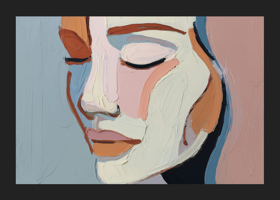 Mjuk elegans möter färgrik harmoni i en stillsam abstraktion.-12