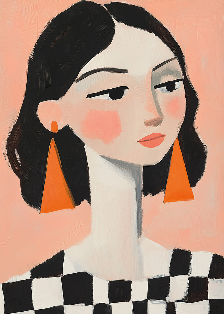 Elegant portraits of women with colorful details catch the eye.-12