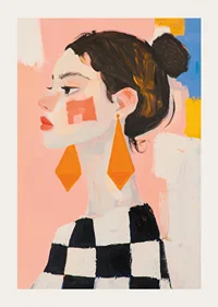 Colorful abstract elegance with geometric charm.-3