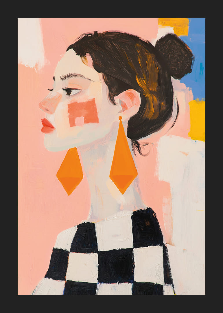 Färgglad abstrakt elegans med geometrisk charm.-12